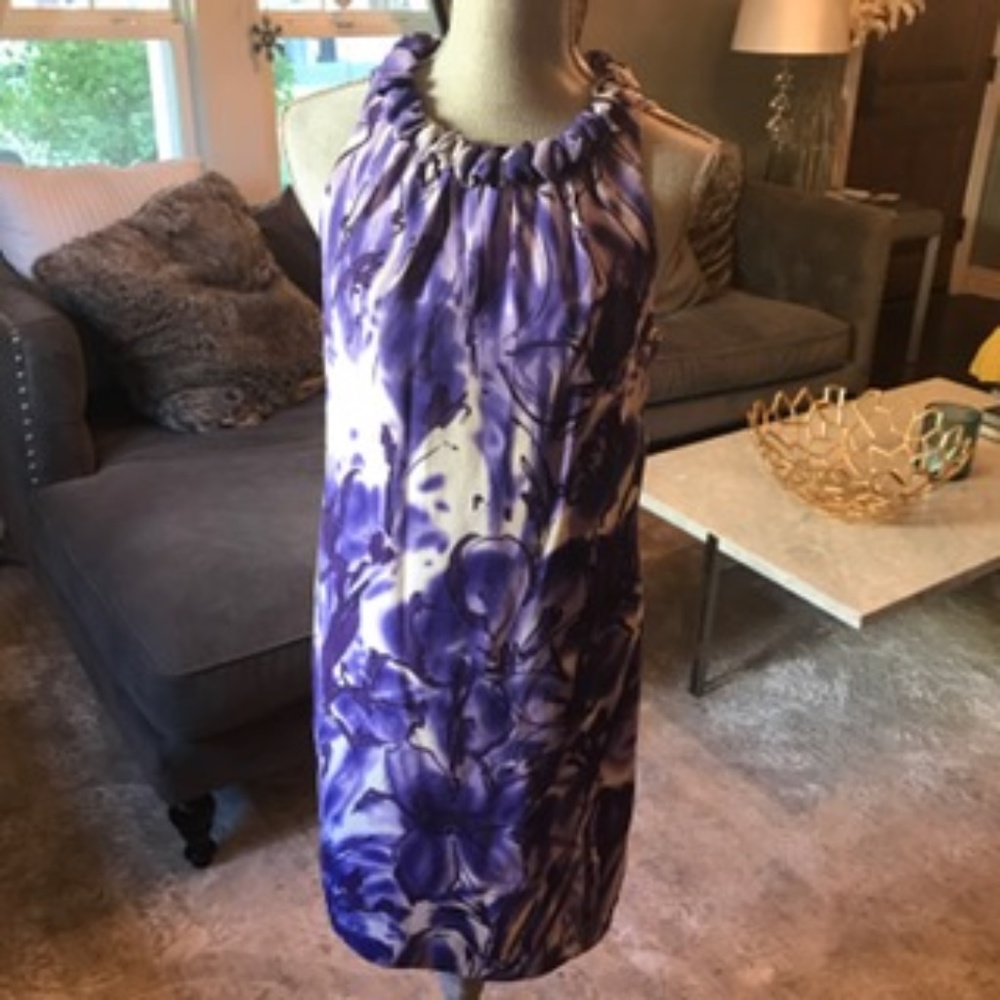 NWT Ann Taylor Sz4 Purple Print Dress